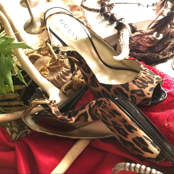 Guess Animal Print 1/2” Platform 4” Stiletto Heels - Picture 2 of 8